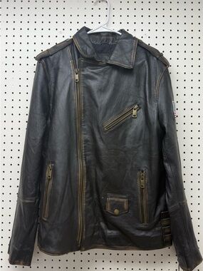 Men's Black Leather Performance Moto Jacket